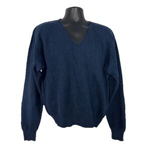 Vintage J Crew Lambswool Sweater Blue Size XL